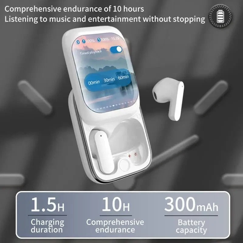 Bluetooth Earbuds – Touch Screen Slider Smart Display